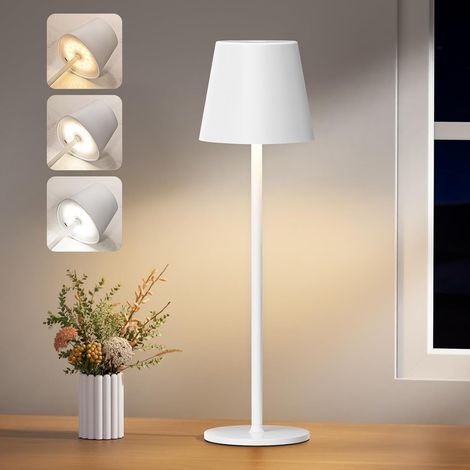 Wireless desk lamp, dimmable desk lamp, LED battery with 3 color temperatures, stepless dimming, USB-C rechargeable touch strip light for outdoor bedside table (1/5)