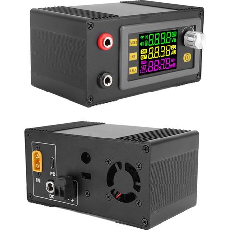 Alimentatore CC Hamwesh, alimentatore da banco CC regolabile con commutazione, uscita 0-65 V 6 A, display digitale, MPPT, ricarica solare, per uso di laboratorio e hobbistica.