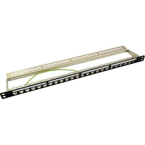 Logilink Pannello Patch Modulare 24 RJ45 Keystone Schermato 0.5U STP 1HE Nero (1/3)