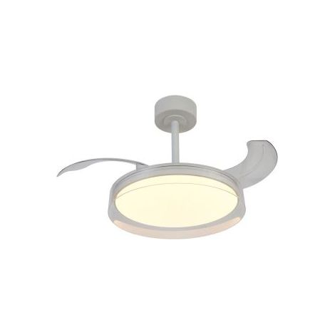 Mantra Ventilador de techo plafón LED GLASS FAN S blanco transparente Ø1060mm 35W 3000lm CCT regulable DC (1/5)