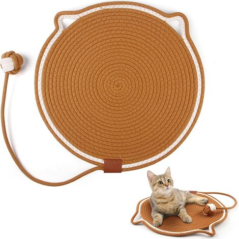 Este rascador para gatos, de 40 cm de diámetro, es ideal para proteger paredes, sofás, alfombras y sillones. Color: marrón. (1/5)