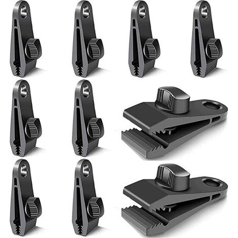 10 schwarze Planenclips – Wasserdichte Befestigung für starken Wind, geeignet für Zelte, Pools und Wohnwagen (1/5)