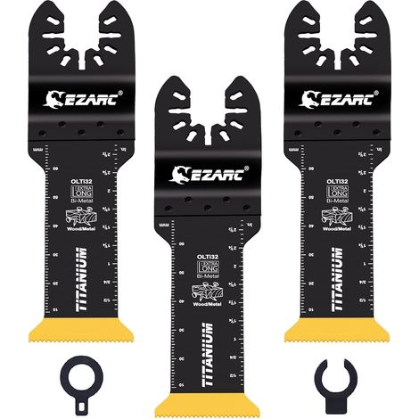 Lot de 3 lames de scie sabre rallongées en titane, adaptées pour couper le métal, le bois, les clous, les vis, accessoires universels de scie sabre à changement rapide (1/5)