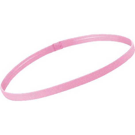 Bandeau sportif fin antidérapant élastique avec grip silicone, serre-tête anti-transpiration pour hommes femmes football basketball tennis rose. (1/5)