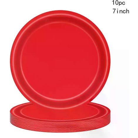 Lot de 10 couverts jetables rouges et verts pour Noël : assiettes, serviettes et gobelets. Décorations de Noël et de Bonne Année 2026. (1/5)