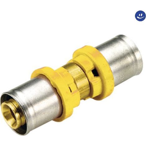 Raccordo per multistrato gas diritto doppio ridotto 26x20