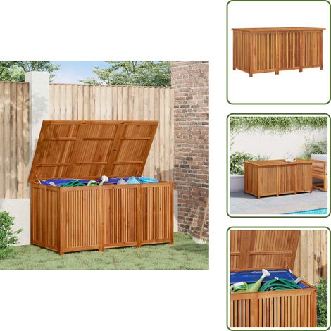 The Living Store Boîte de rangement de jardin 150x80x75 cm bois massif d'acacia - Boîte De Rangement Jardin - Coffre De Jardin - Rangement Extérieur - Meuble De Jardin - Acacia Massif
