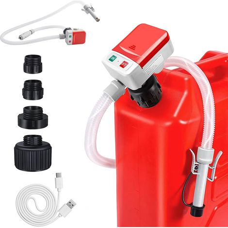 Fuel Transfer Pump with Auto Stop Sensor (10.4L/min) Electric Diesel Transfer Pump with 4 Size Adapter for Diesel, Petrol and Liquids Non (1/5)