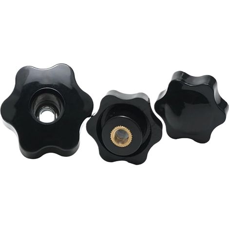 10/5 pièces M5 M6 M8 M10 Écrous à oreilles mécaniques noirs, filetage (1/5)