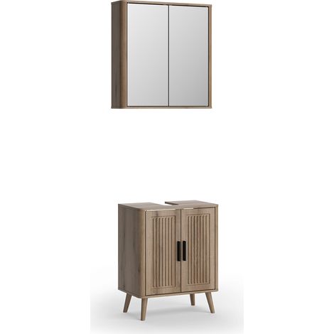conjunto de muebles de baño Skara, Roble, 2 partes, Vicco (1/5)