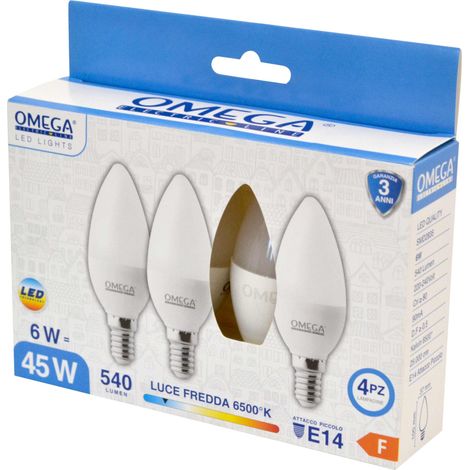LAMPADINE SET 4 6W LED 6500K 540LM E14