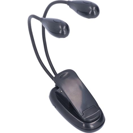 LED-Leselampe mit Klemme, Augenschutz, 360°-Drehung, weißes Licht, Doppelpol, 4 LEDs, ideal für Schüler. (1/5)