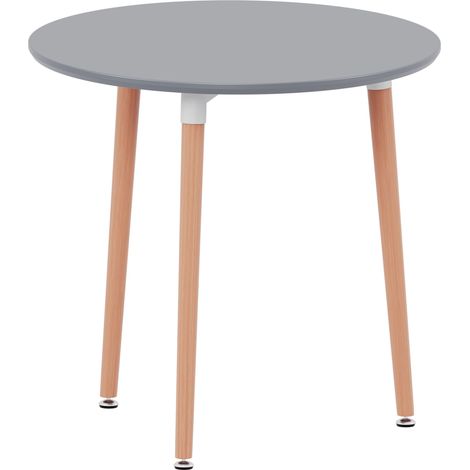 Batley 3 Seater Round Dining Table MDF Solid Beech Wood Dining Kitchen Furniture, Grey