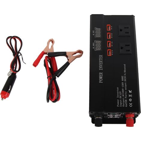 4000W 12V auf 110V Kfz-Wechselrichter mit LCD-Bildschirm und USB-Anschluss (1/5)