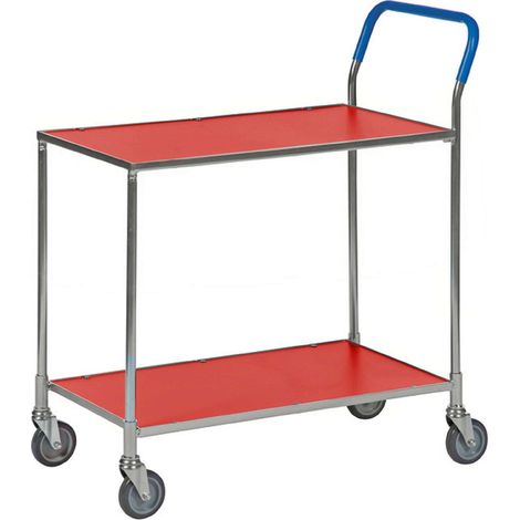 Carrello di servizio con 2 ripiani Rosso/Elettro galvanizzato Kongamek KM1720-1B