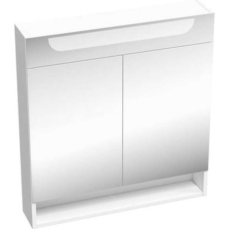 Ravak Classic II - mueble con espejo 70x14x76 cm, con iluminación LED, 2 puertas, blanco brillante X000001470 (1/5)