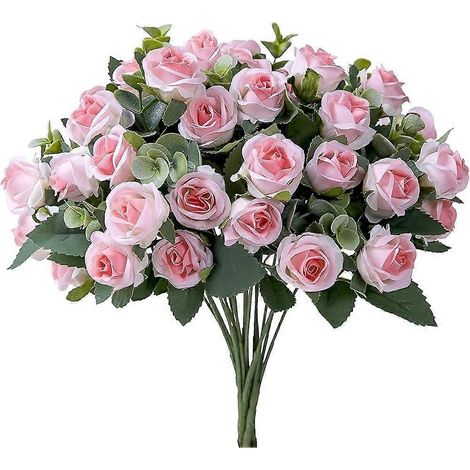 Bouquet de fleurs artificielles de 30 cm, fausses fleurs pour la décoration intérieurerose (1/5)