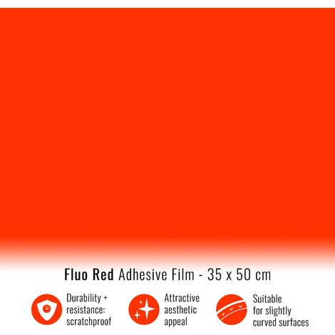 Pellicola Adesiva per Wrapping Rosso Fluo - Dimensione: 35 X 50 CM