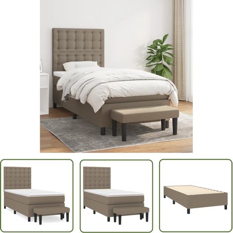 The Living Store Boxspringbett mit Matratze Taupe 90x200 cm Stoff - Boxspringbett - Doppelbett - Schlafraumgestaltung - Bettenausstattung - Tapete (1/5)