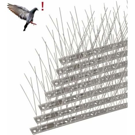Pic Anti-Pigeon en Acier Inoxydable 6.6 Mètres, Pack de 20 Pique Anti-Oiseaux pour Effrayer Corbeaux, Moineaux, Chats, Respectueux des Animaux--TRIMEC (1/5)