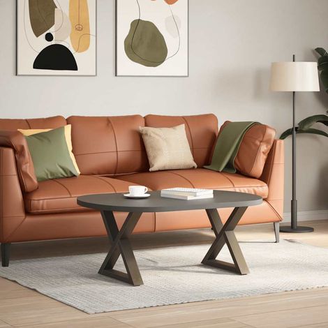 vidaXL Coffee Table Legs 2 pcs Natural Steel 60x(42-43,3) cm Steel (1/5)