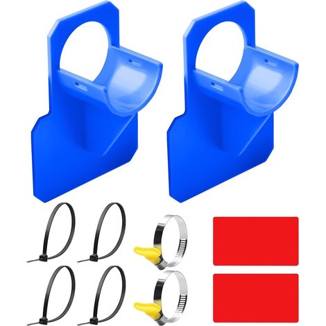 Stück Schwimmbadschlauchhalter – Kunststoff-Wasserschlauchhalterung – Schwimmbadzubehör für 30-37 mm Schläuche, Fall- und Verdrehschutz (Blau) (1/5)