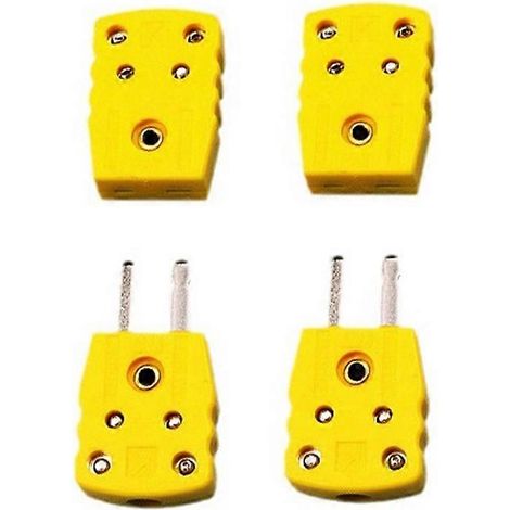 Adaptateur de prise pour thermocouple de type K mâle/femelle (2 paires), température 100 °C (1/4)