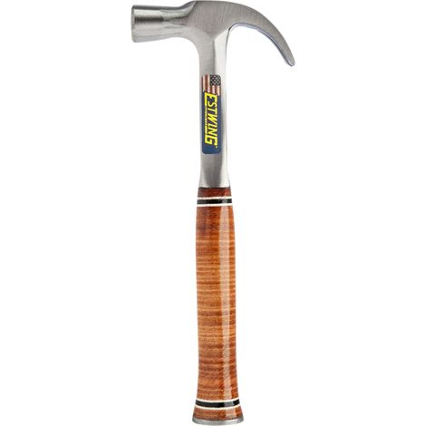 Estwing E24C Curved Claw English Pattern Hammer with Leather Grip, 24oz/672g