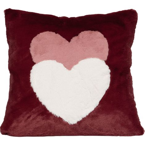 Amadeus - Coussin coeur Luxe bordeaux 50x50 cm (1/2)