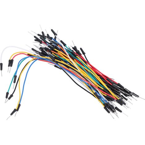 65 fils de connexion multicolores en acier au carbone pour plaque d'essai, de longueurs assorties. (1/5)