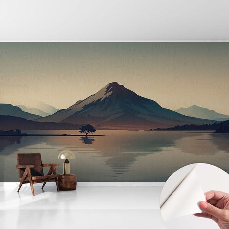 Carta da parati autoadesiva - fotomurale - decorazione parete - stile elegante - decorazione casa - Paesaggio montano 416x254 cm (1/5)