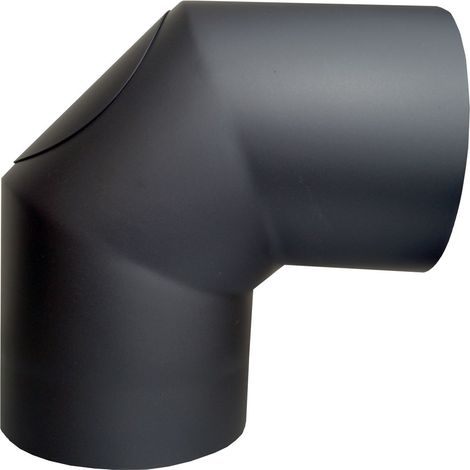 Rauchrohr 150 mm, schwarz 90Grad, doppelwandig