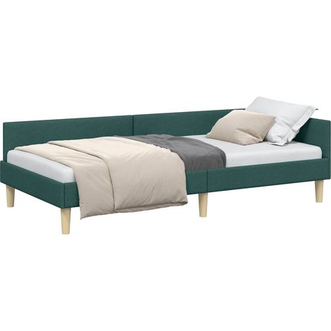 Maison Exclusive - Cornice del letto ad angolo Verde Scuro 100 x 200 cm Tessuto
