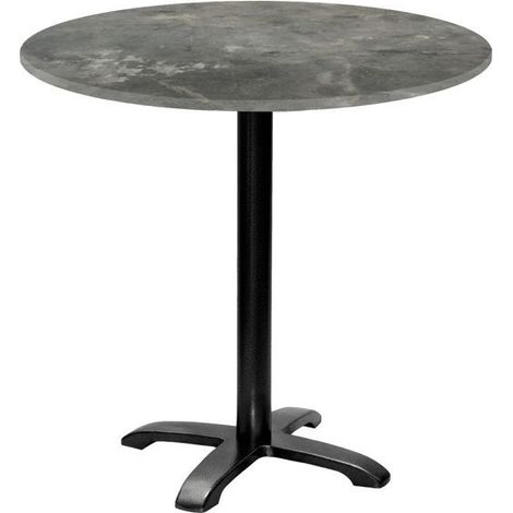 Table ronde Ø 80 cm - modèle Bazila pierre métallisée (1/4)