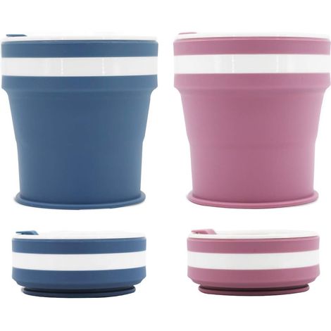 Tasse En Silicone Pliable - 350 Ml - Couvercle Étanche Renforcé - Pour Voyage Camping Extérieur - 1 Pièce (1/5)