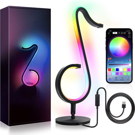 LED bedside lamp, colorful USB night light, dimmable RGB desk lamp, APP control, music mode RGB desk (1/5)