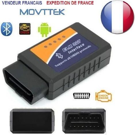 Outil Diagnostic Movttek® valise de controle Scanner ELM327 OBD2 Bluetooth (1/2)
