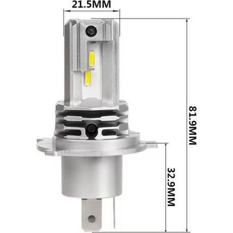 H4 LED-Lampe, weiß 6500K, für 24V-Autoscheinwerfer-Umrüstsatz (Abblend-/Fernlicht). (2 Stück) (1/5)