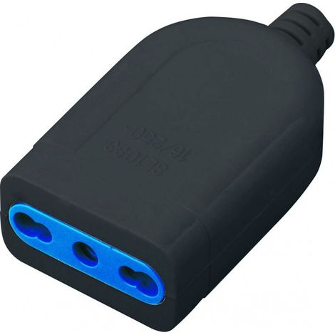 TECHLY Presa 2P+T 16A Bipasso Nero (1/4)