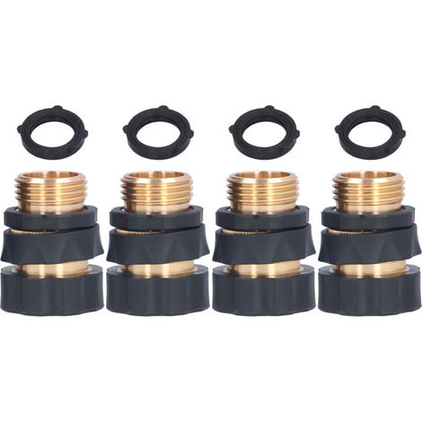 4 Pièces Raccords Rapides Universels pour Tuyau d'Arrosage en Laiton avec Joints Étanches pour Système d'Irrigation (1/5)