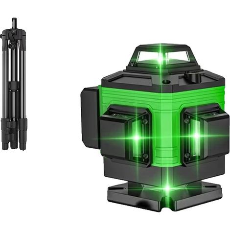 Niveau Laser, Fonction Autonivelante, Projection de 3 Lignes à 360, sac en tissu 16 lignes + trépied (1/2)