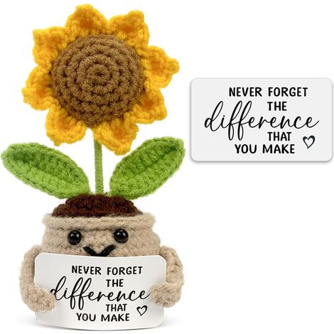 Un tournesol au crochet, cadeau idéal pour la fête des mères, un joli cadeau d'anniversaire pour maman, un cadeau de remerciement pour les enseignants, les collègues, les amis et pour décorer avec des (1/5)