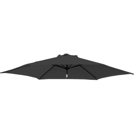Greenbay Replacement Fabric Garden Parasol Canopy Cover for 2.7m 8 Arm Parasol - Black (1/2)