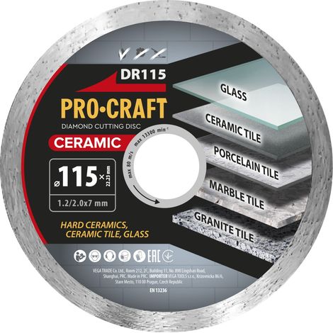 Procraft DR115 Diamanttrennscheibe Ceramic 115 x 22,23 mm (1/2)