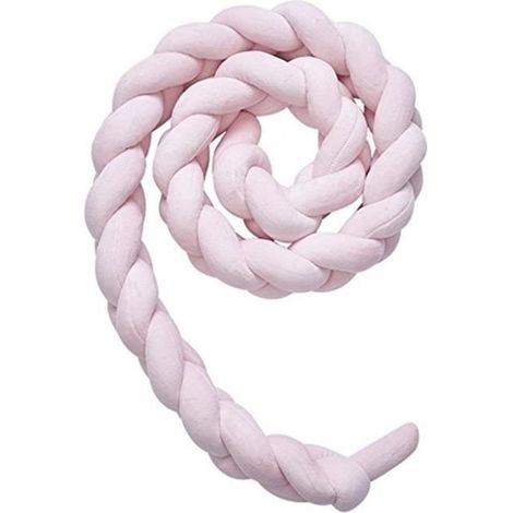 Tour de Lit Bébé Tressé Pare-chocs Velours Protection Bébé Sécurité Tour de Canapé Souple pour Bébé Protection Chambre Décor Rose (1/4)