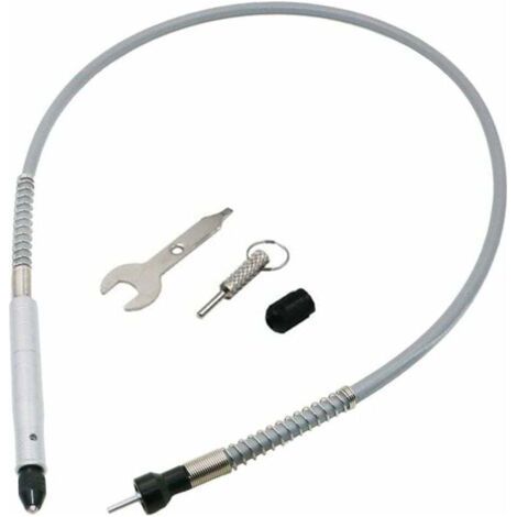 1/8 '(3.175 mm) Arbre Flexible adaptateur de fixation, flexible, câble d'extension de perceuse Mandrin pour Dremel et compatible meuleuse Outil avec clé, argent (1/4)