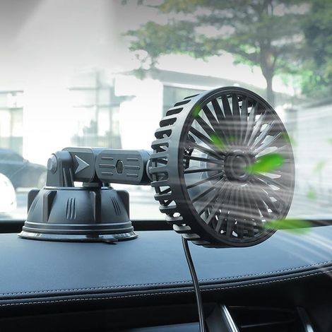 Ventilateur de Voiture USB à Ventouse, Rotatif 360 (1/5)