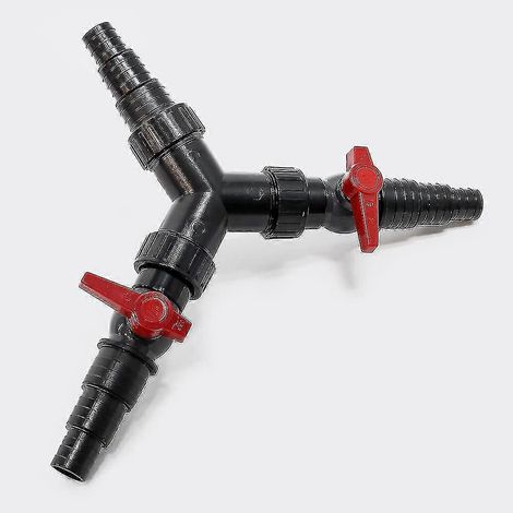Raccord en Y pour tuyau de piscine 25/32/38 mm (1"/1 1/4"/1 1/2") avec vanne de réglage