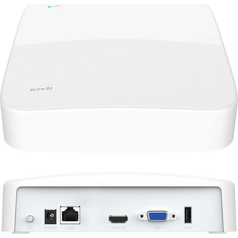 Tenda NVR 8 Canali - Videoregistratore di sorveglianza, Supporto Telecamera 8MP/6MP/5MP/4MP/3MP/1080P/720P/D1, H.265+, HDD(fino a 10TB)/Cloud Storage, Switch PoE/non PoE collegabile, N3L-8H (1/5)