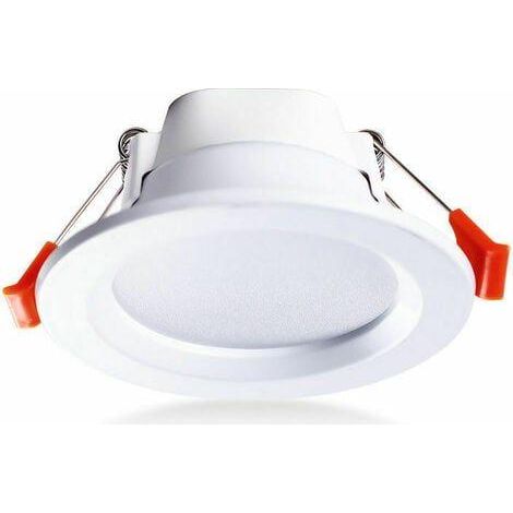 Lot De 4 Plafonniers Encastrés À Led Ip65 Étanche 5 W Blanc Chaud Rond Spot Encastrable, Plastique, Blanc Zhuoxuan (1/5)